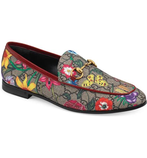 gucci floral loafers|gucci women's suede loafers.